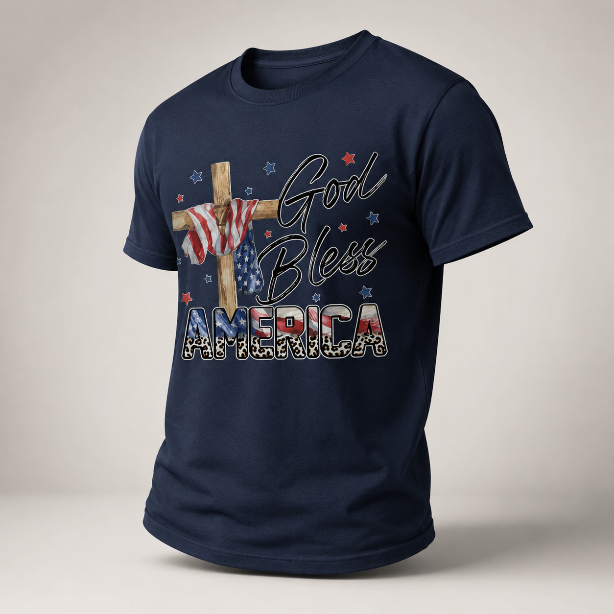 God Bless America Cross Flag – Unisex Tshirt / Hoodie / Sweatshirt