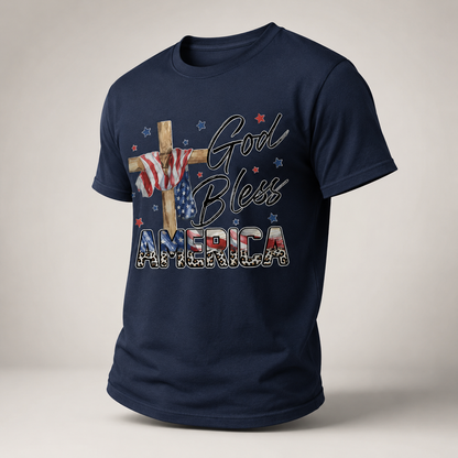 God Bless America Cross Flag – Unisex Tshirt / Hoodie / Sweatshirt