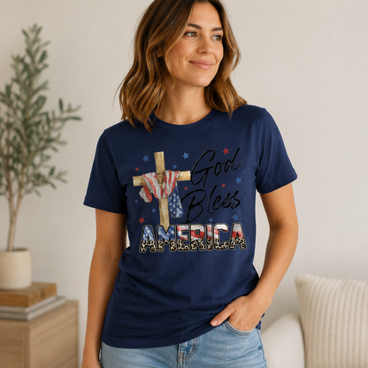 God Bless America Cross Flag – Unisex Tshirt / Hoodie / Sweatshirt