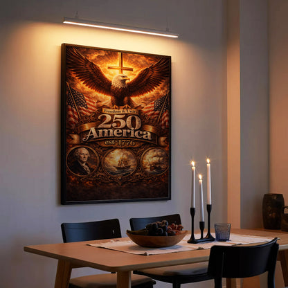 America 250 Freedom & Unity Eagle Cross Wall Art Poster/Canvas