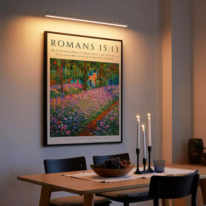 Romans 15:13 Bible Verse Floral Garden Wall Art Poster/Canvas