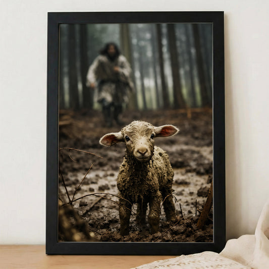 Jesus and Lamb Poster/Canvas