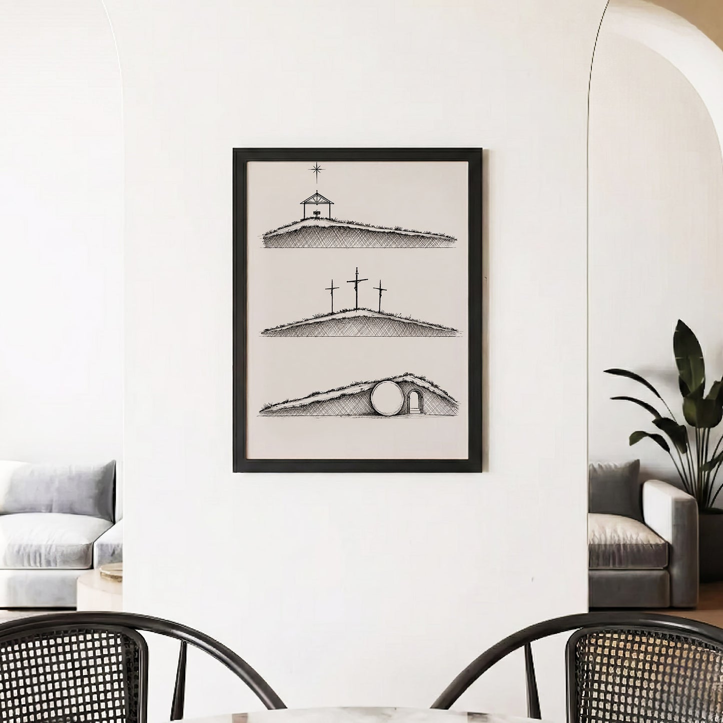 Christian Timeline Minimal Line Art Poster/Canvas