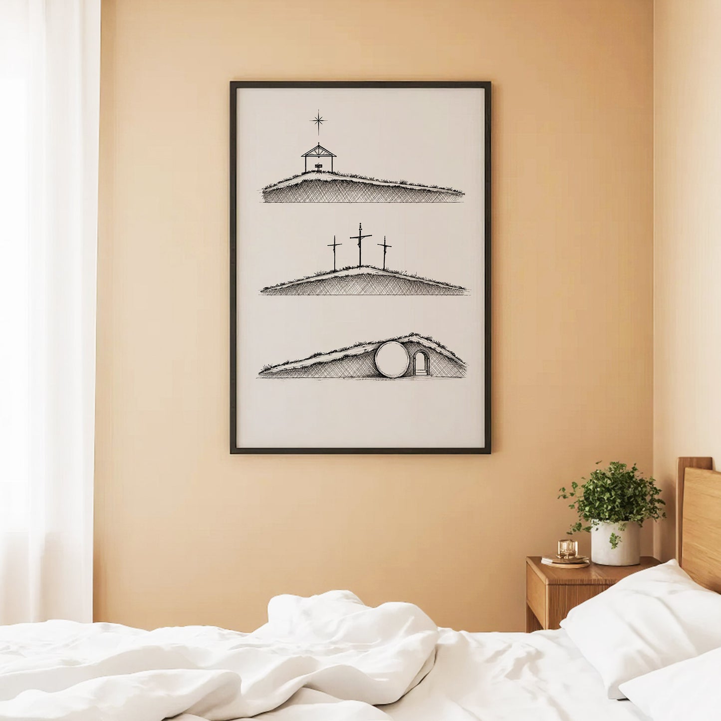 Christian Timeline Minimal Line Art Poster/Canvas