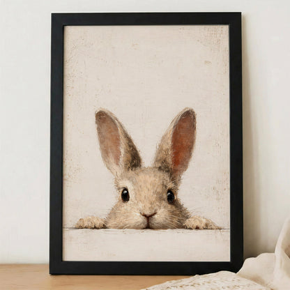 Curious Bunny Minimalist Kids Room Decor - Poster/Canvas