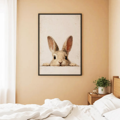 Curious Bunny Minimalist Kids Room Decor - Poster/Canvas