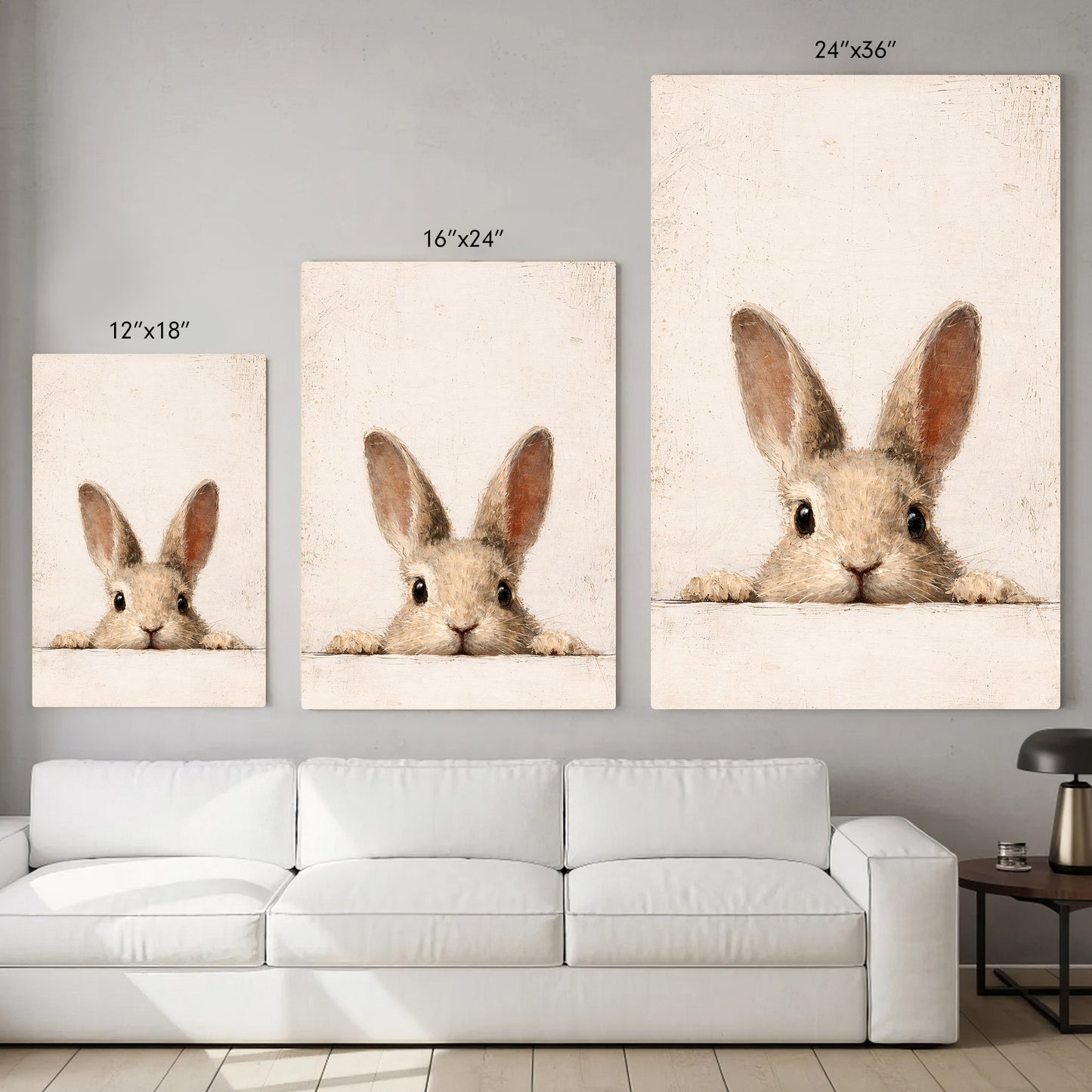 Curious Bunny Minimalist Kids Room Decor - Poster/Canvas
