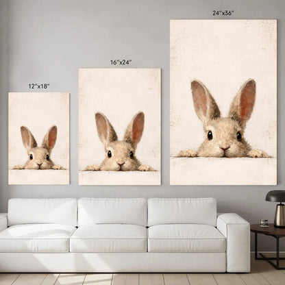 Curious Bunny Minimalist Kids Room Decor - Poster/Canvas