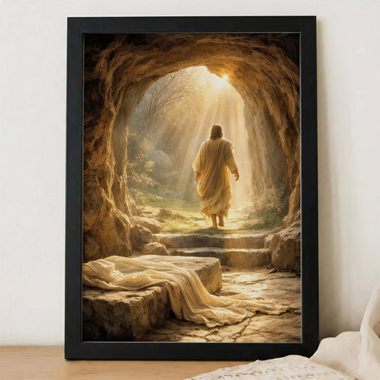 Resurrection Light Jesus Christian Wall Art Poster/Canvas