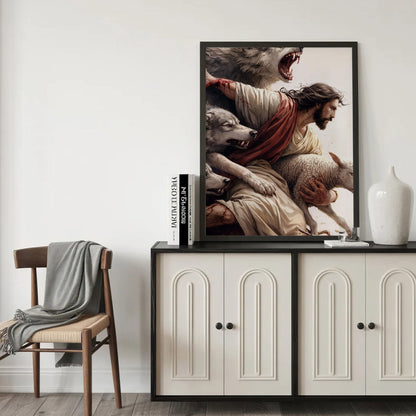 The Good Shepherd Protector Christian Wall Art Poster/Canvas