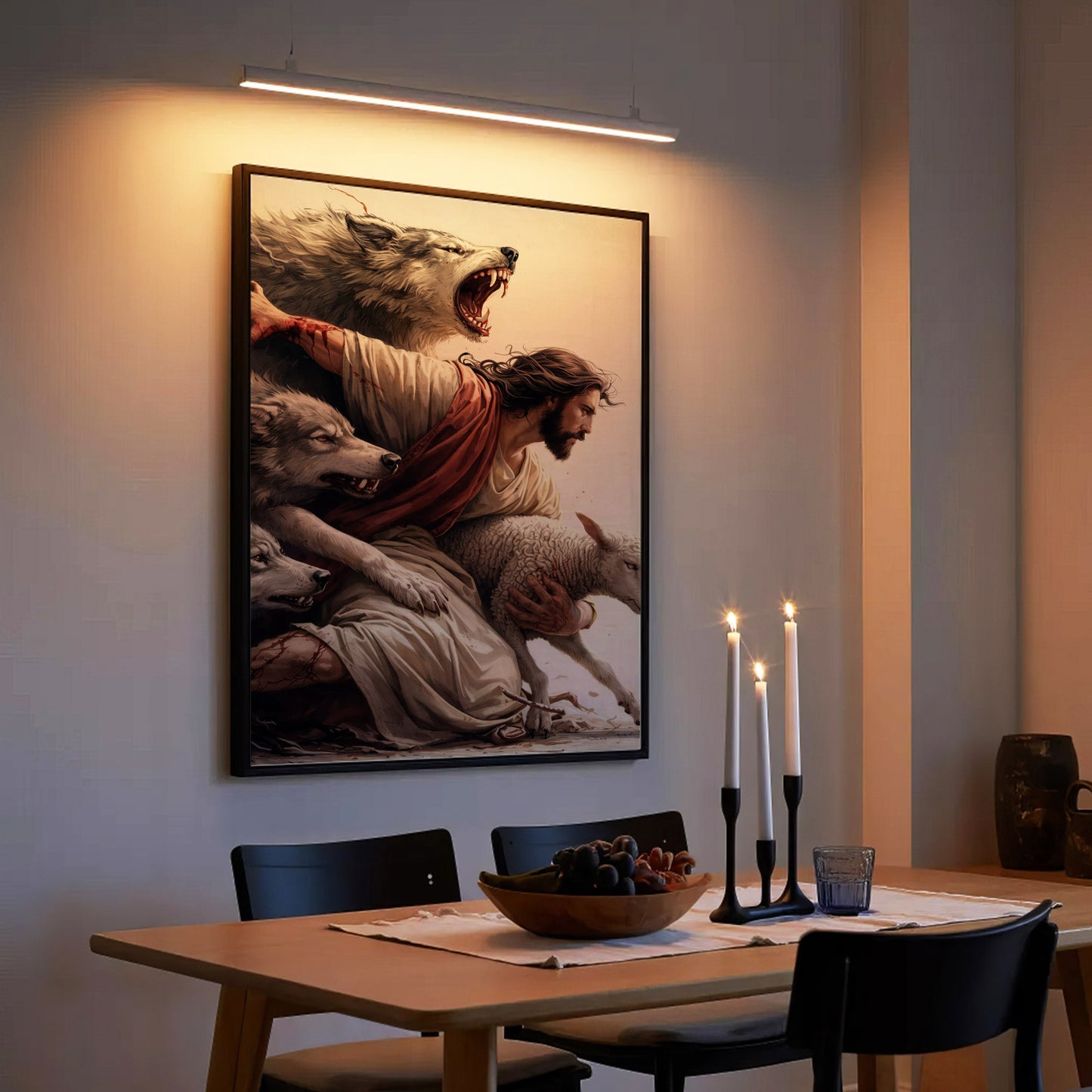 The Good Shepherd Protector Christian Wall Art Poster/Canvas