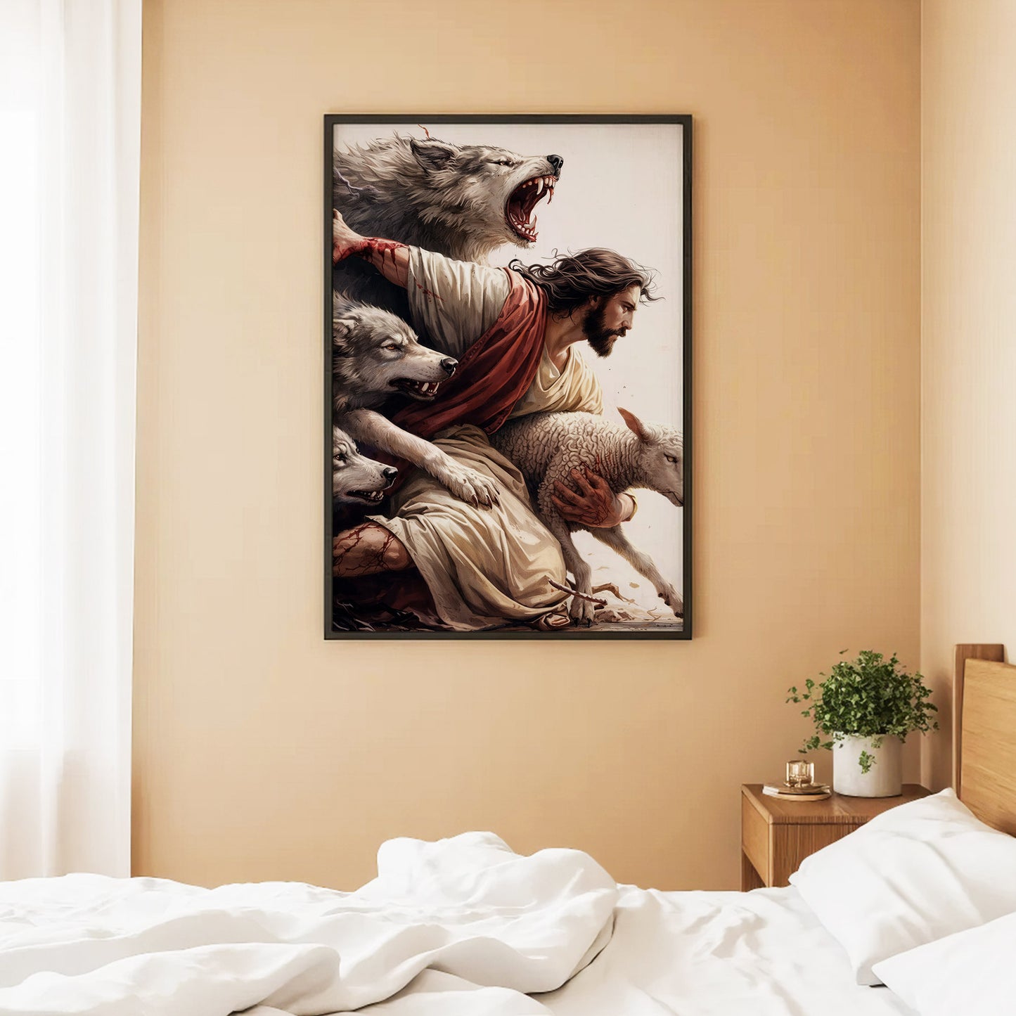 The Good Shepherd Protector Christian Wall Art Poster/Canvas