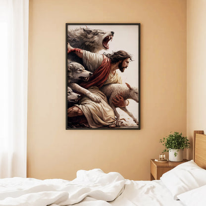The Good Shepherd Protector Christian Wall Art Poster/Canvas
