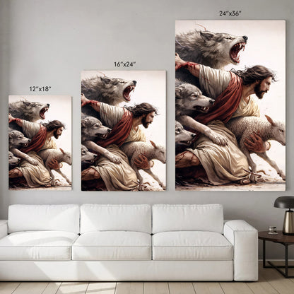 The Good Shepherd Protector Christian Wall Art Poster/Canvas