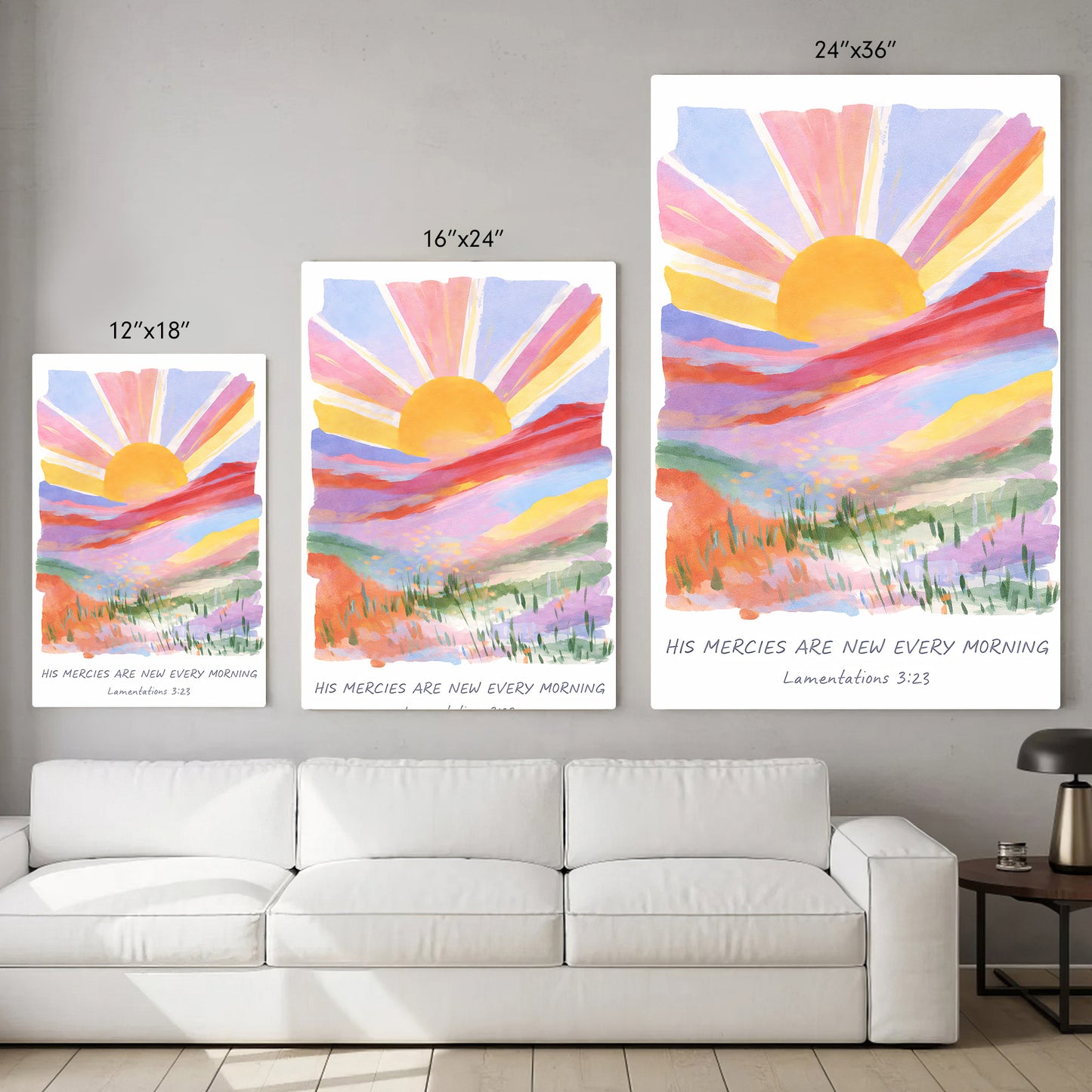 His Mercies Are New Every Morning Christian Wall Art Poster/Canvas