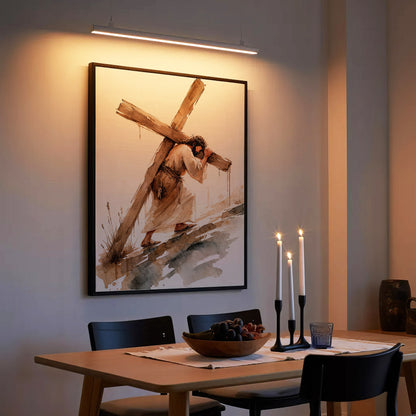 Jesus Carrying The Cross Minimal Watercolor Poster/Canvas