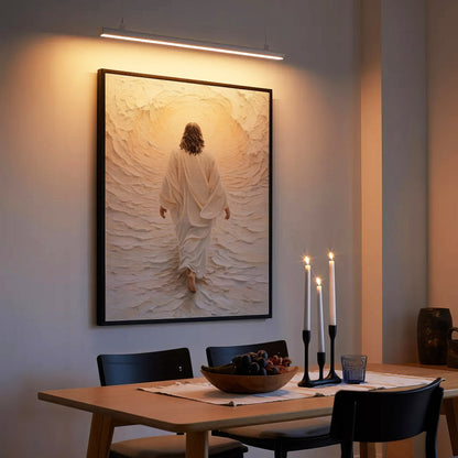 Jesus Walking Into The Light Textured Christian Art Poster/Canvas