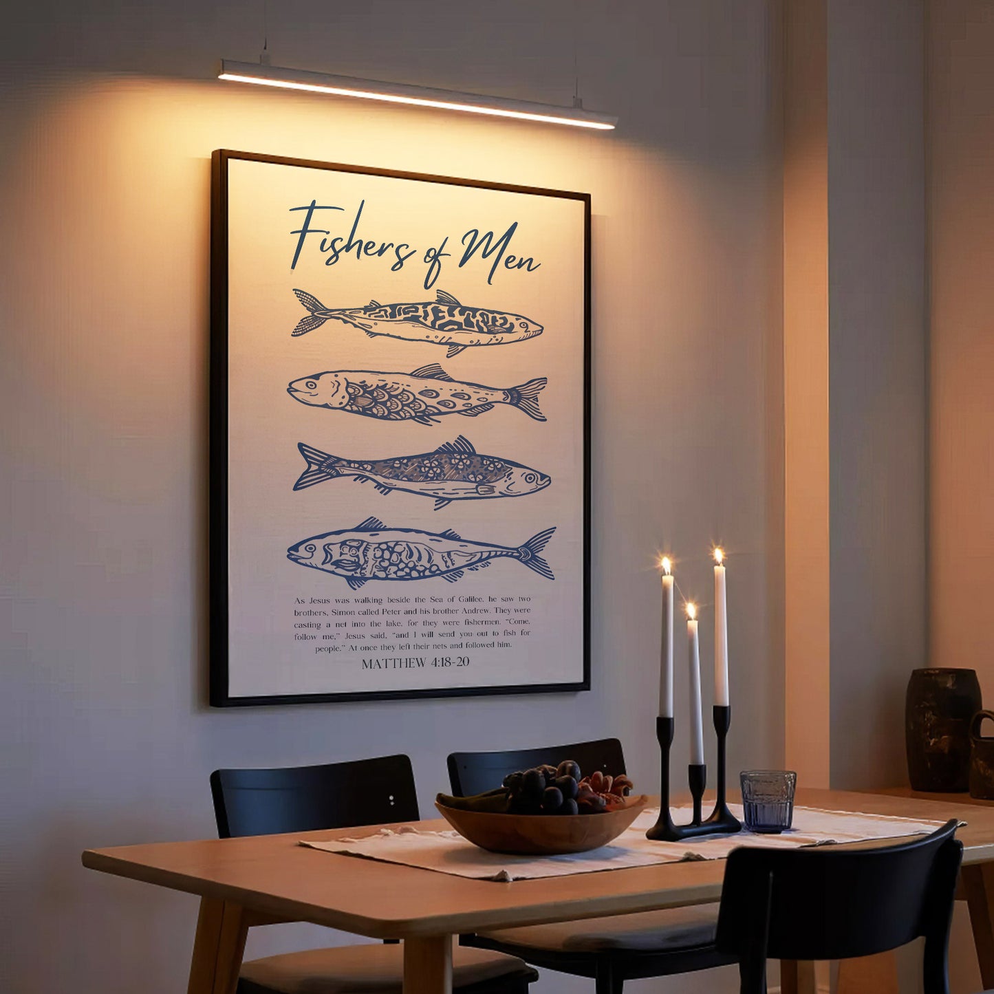 Fishers of Men Scripture Poster/Canvas