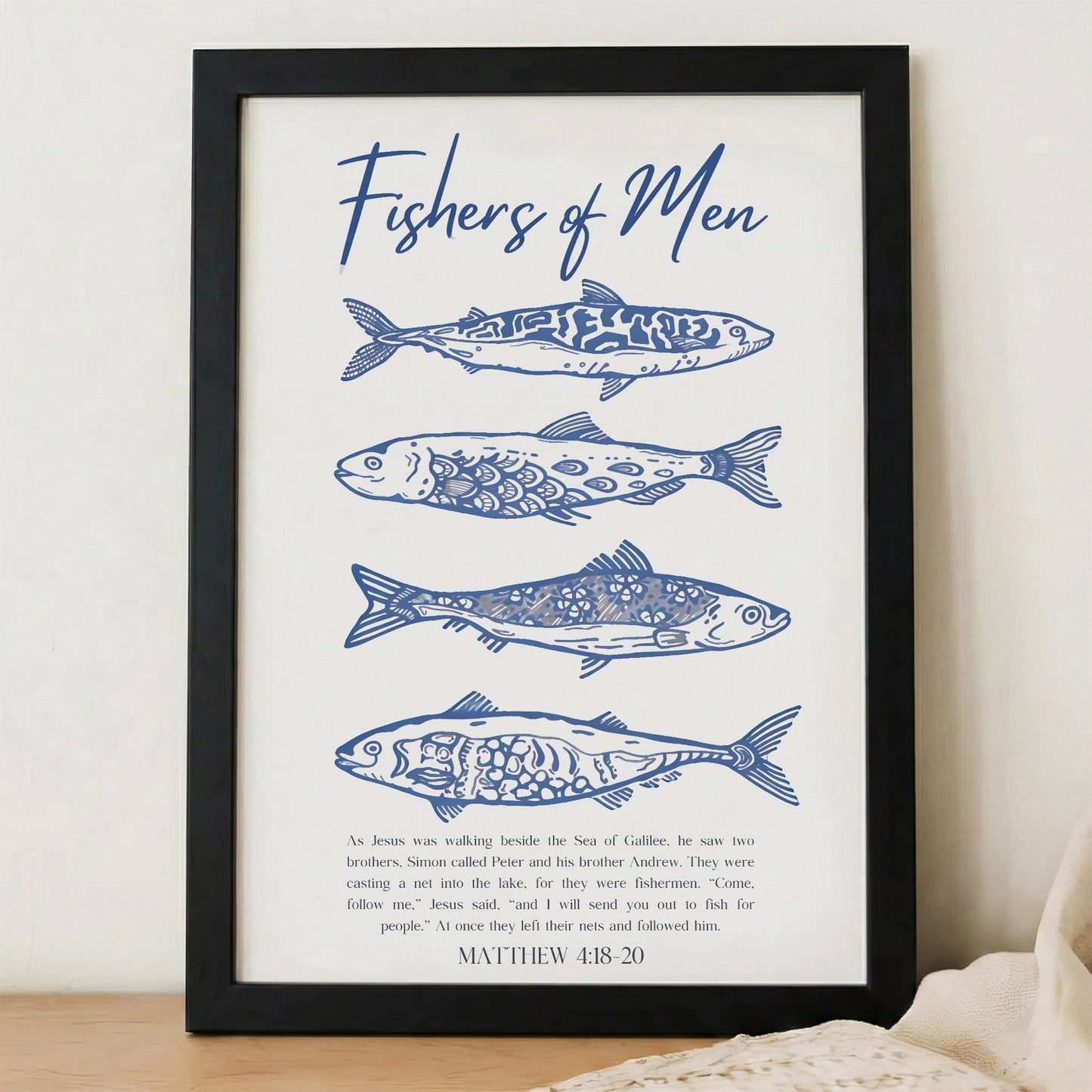 Fishers of Men Scripture Poster/Canvas