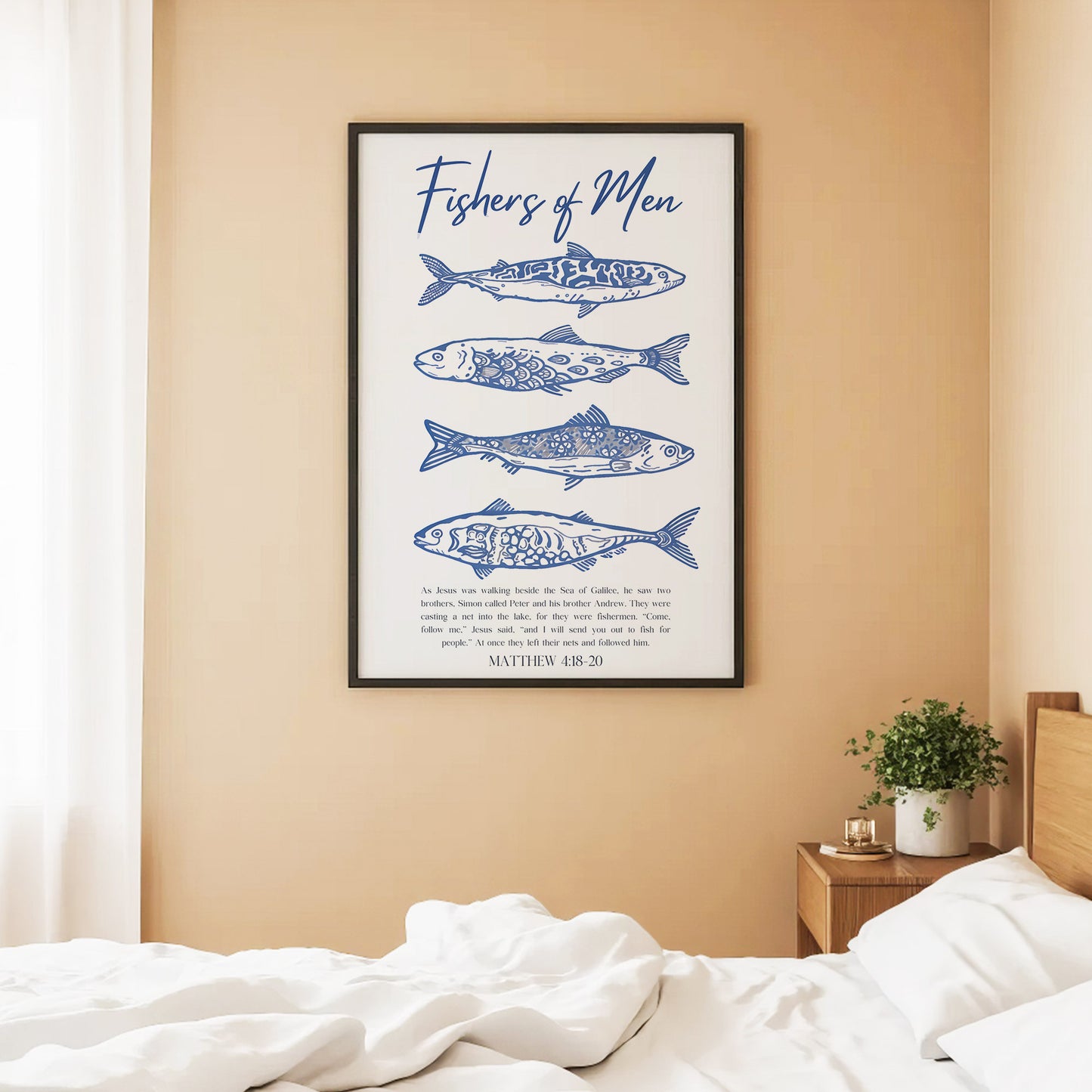 Fishers of Men Scripture Poster/Canvas