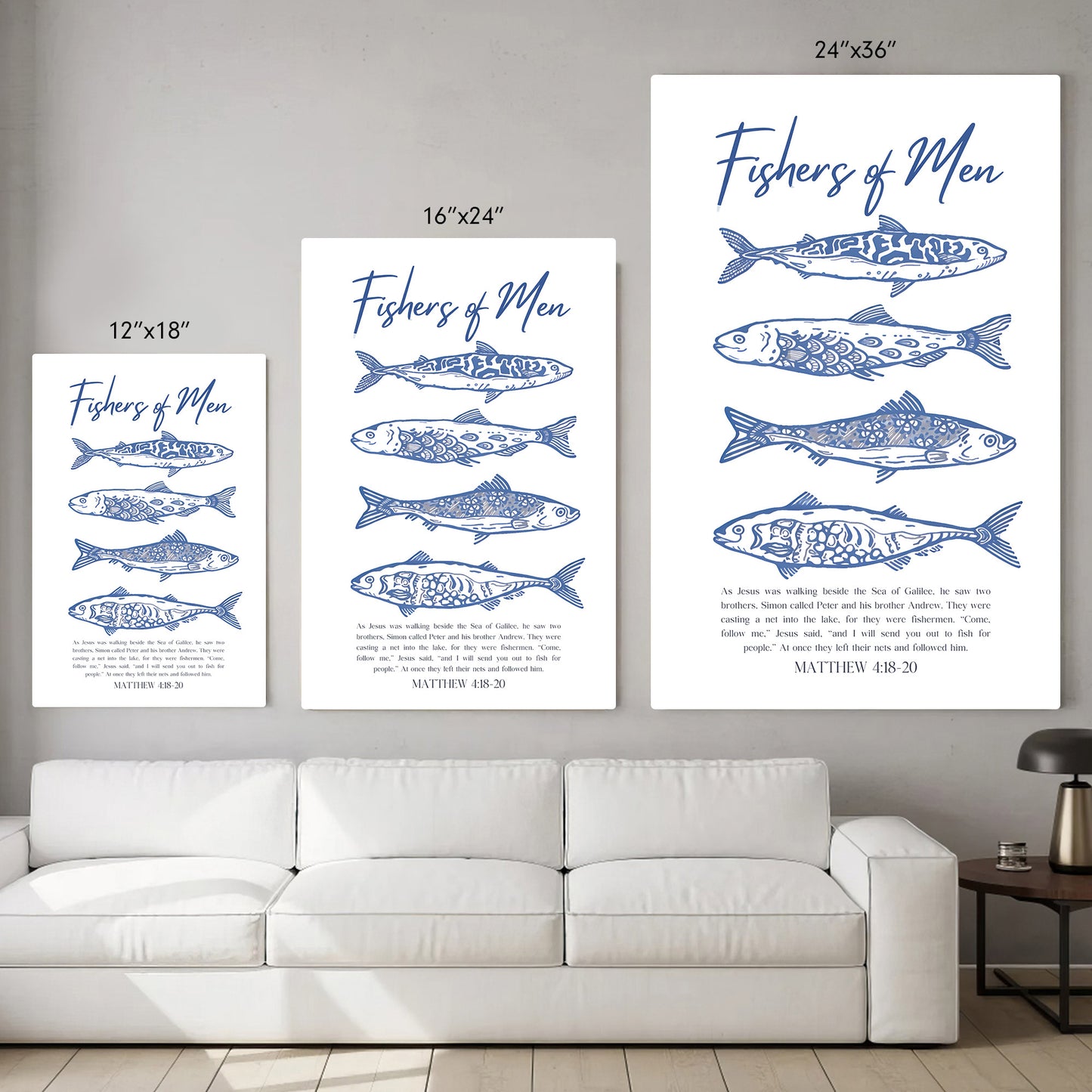 Fishers of Men Scripture Poster/Canvas