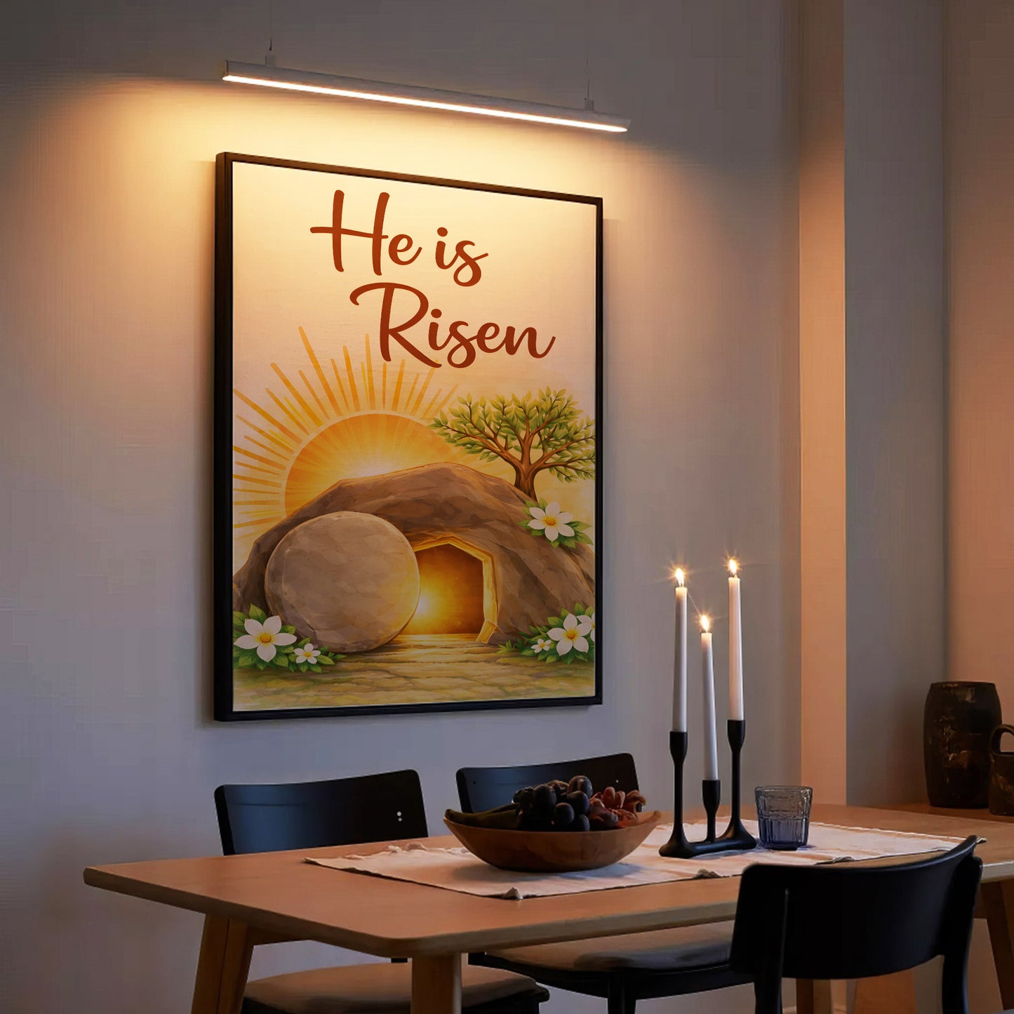 He Is Risen Resurrection Wall Art Poster/Canvas