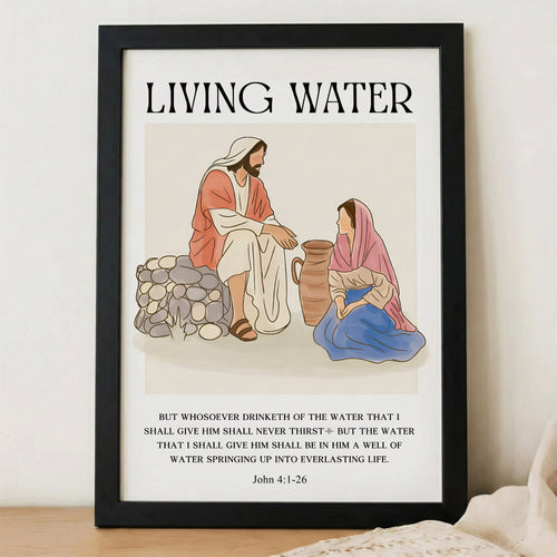 Living Water Jesus & Samaritan Poster/Canvas