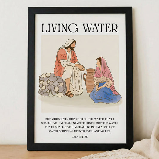 Living Water Jesus & Samaritan Poster/Canvas