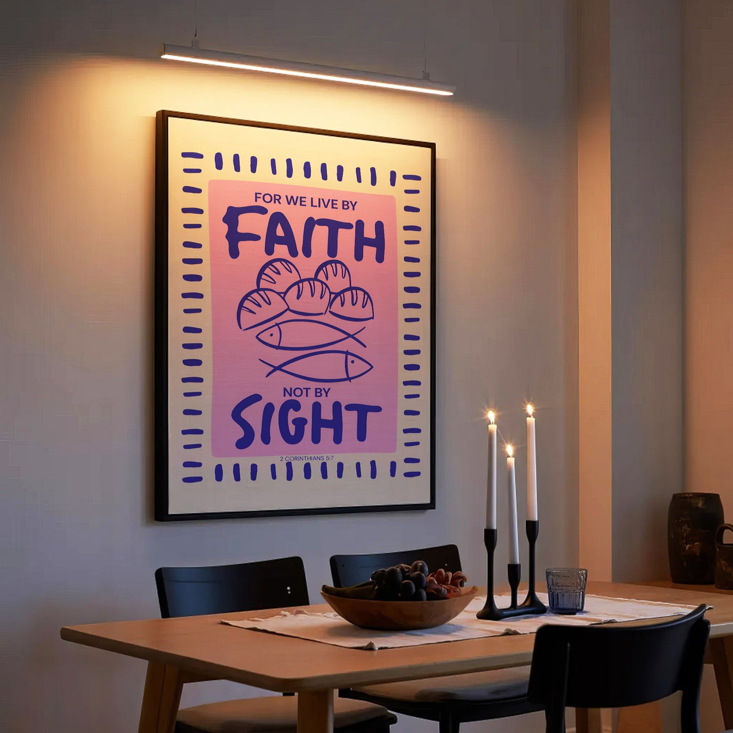 Faith Not Sight Bible Verse Poster/Canvas