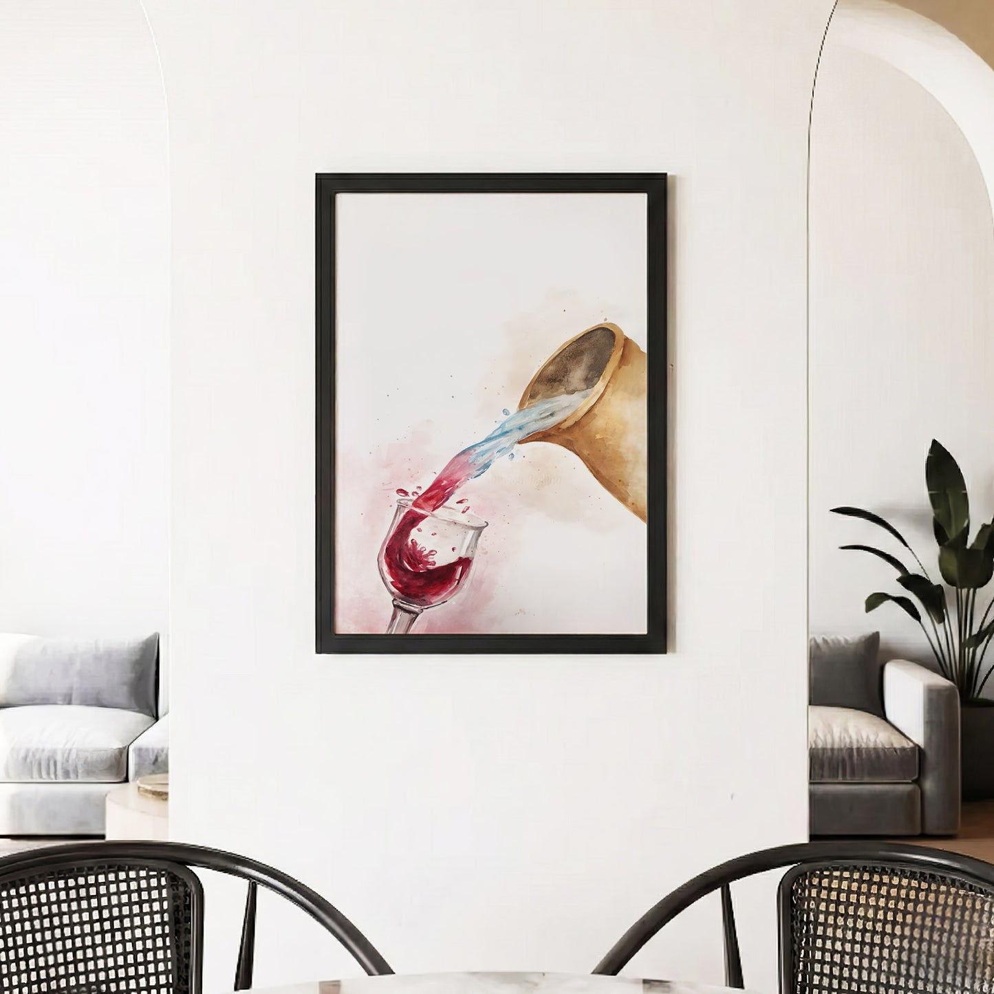 Water & Wine Pouring Christian Art Poster/Canvas