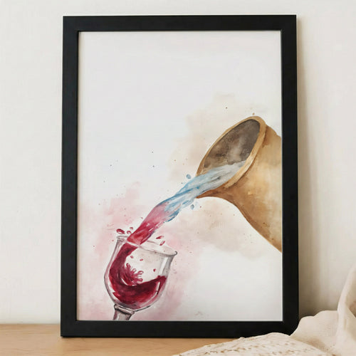Water & Wine Pouring Christian Art Poster/Canvas