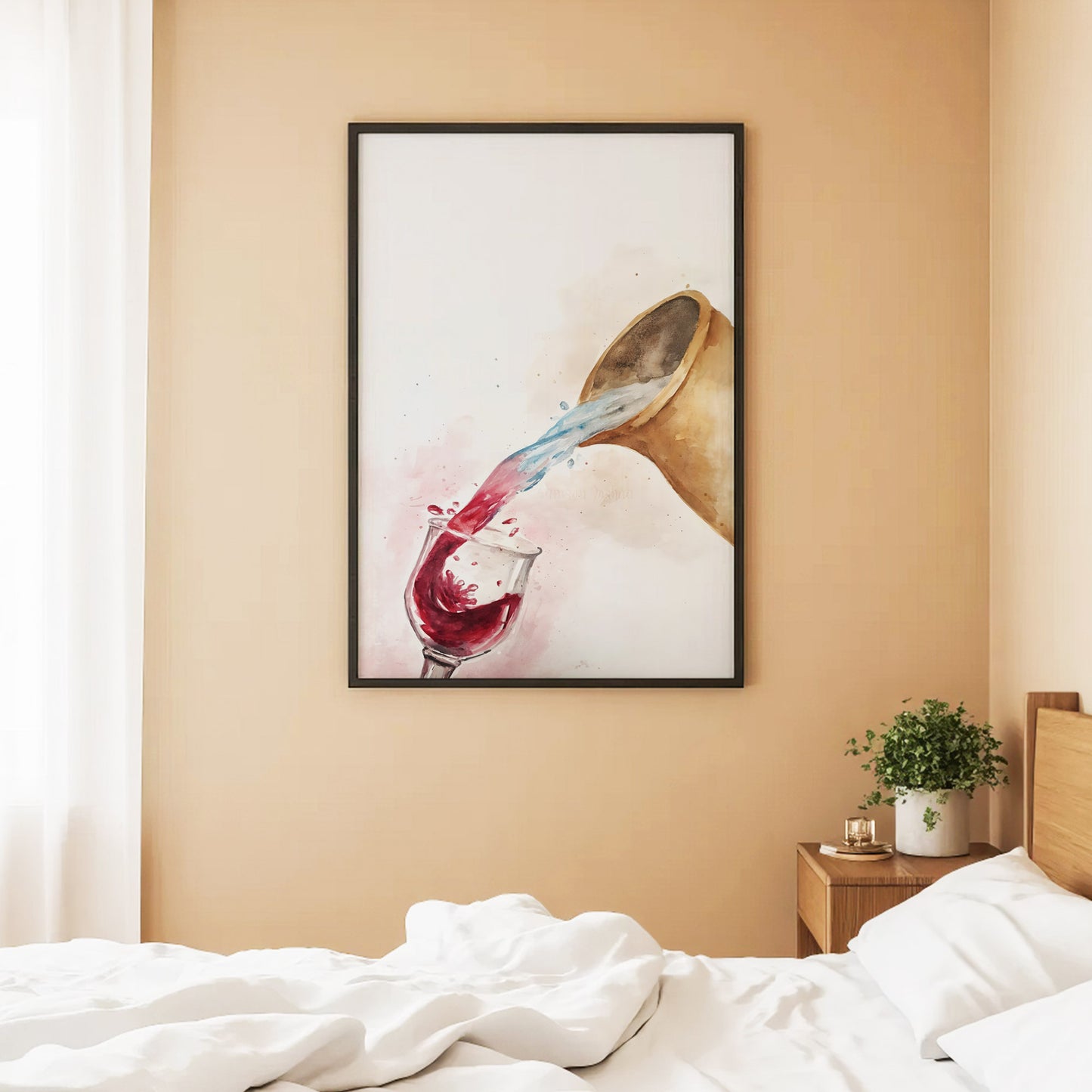 Water & Wine Pouring Christian Art Poster/Canvas