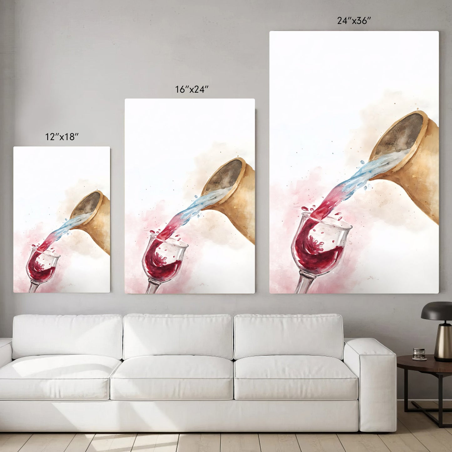Water & Wine Pouring Christian Art Poster/Canvas