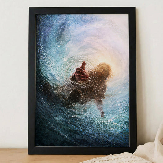 Jesus Saving Peter from the Water - Faith and Rescue Poster/Canvas