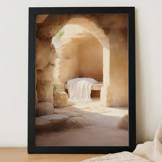 Empty Tomb - He Has Risen Resurrection Poster/Canvas