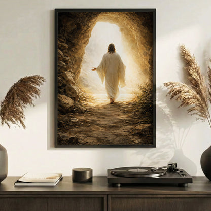 He Is Risen – Light Beyond the Tomb Christian Wall Art Poster/Canvas