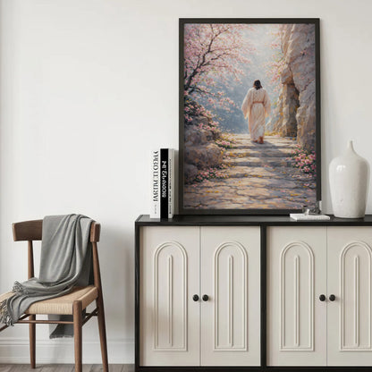 Walking With Grace – Spring Path of Faith Jesus Wall Art Poster/Canvas