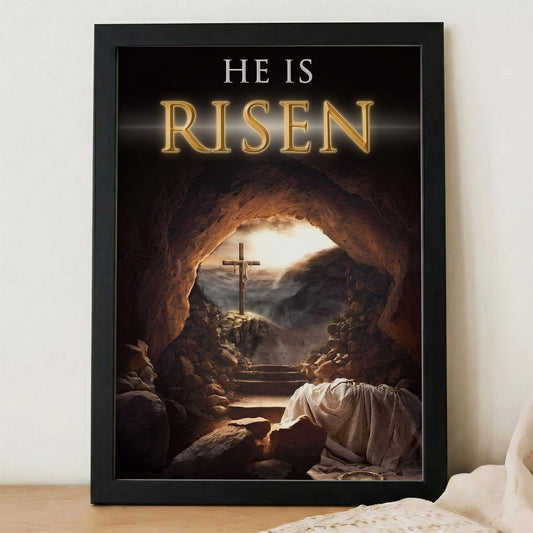 He Is Risen Empty Tomb Christian Wall Art – Victory of Resurrection Wall Art Poster/Canvas