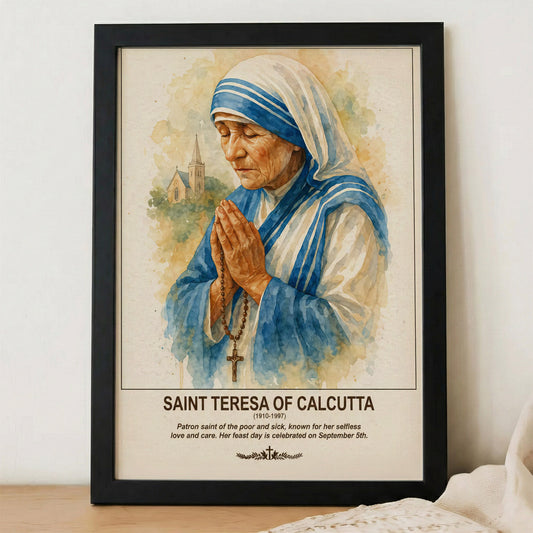 Saint Teresa of Calcutta Inspirational Art Print Poster/Canvas