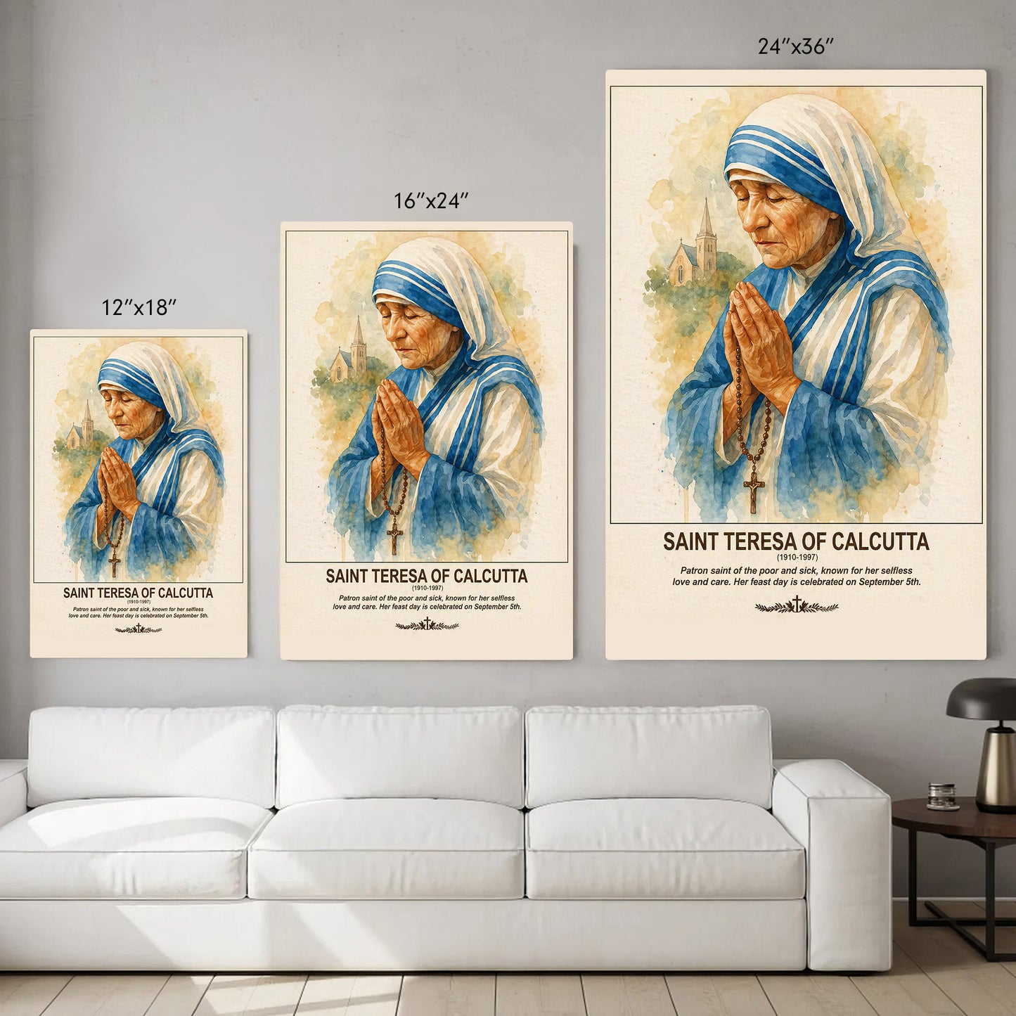 Saint Teresa of Calcutta Prayer and Compassion Poster/Canvas