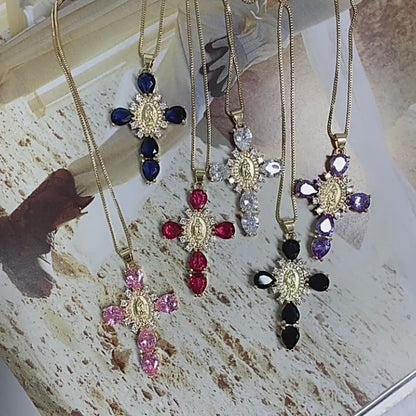 Rainbow Faith Cross Necklace