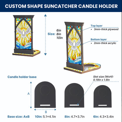 Holy Spirit’s Blessing Suncatcher Candle Holder - Perfect for Prayer Corner, Gift, or Home Decor
