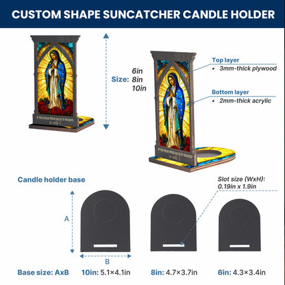 Virgin Mary Stained Glass Suncatcher - Perfect for Prayer Corner, Christian Gift, or Home Decor
