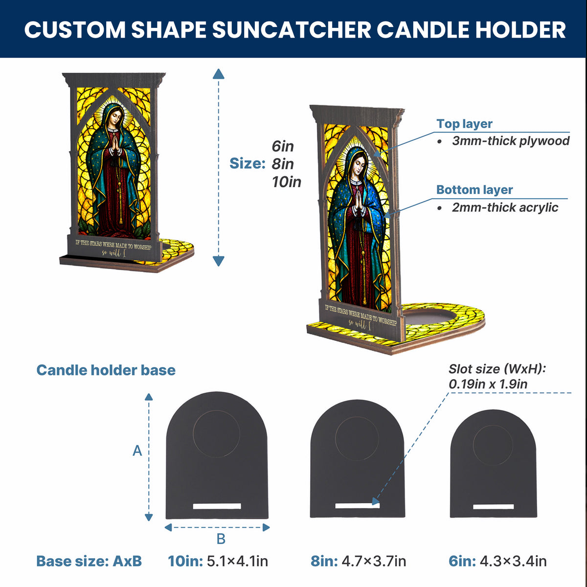 Our Lady’s Prayer Stained Glass Suncatcher - Perfect for Prayer Corner, Gift, or Home Decor