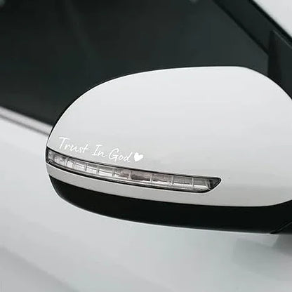 TRUST IN GOD Decal – Waterproof Mirror Sticker for Cars, Trucks, Motorcycles & More - Faith Guided Life