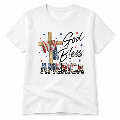 God Bless America Cross Flag – Unisex Tshirt / Hoodie / Sweatshirt