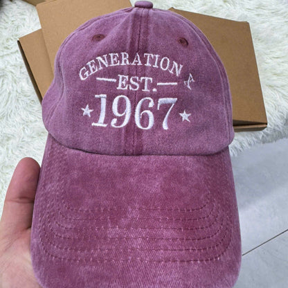 Generation X EST. Custom Year Baseball Cap - Personalized Vintage Pride Hat